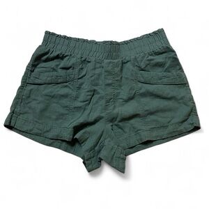 A New Day olive green linen/rayon blend pull-on short M